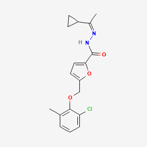 5-[(2-chloro-6-methylphenoxy)methyl]-N'-[(1Z)-1-cyclopropylethylidene]furan-2-carbohydrazide