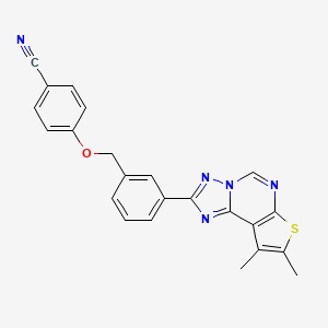 molecular formula C23H17N5OS B10946007 4-{[3-(8,9-Dimethylthieno[3,2-e][1,2,4]triazolo[1,5-c]pyrimidin-2-yl)benzyl]oxy}benzonitrile 