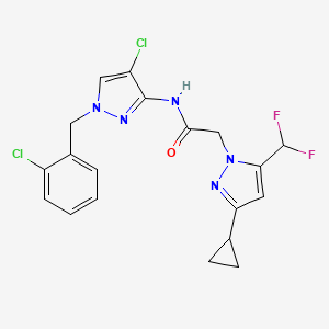 N-[4-chloro-1-(2-chlorobenzyl)-1H-pyrazol-3-yl]-2-[3-cyclopropyl-5-(difluoromethyl)-1H-pyrazol-1-yl]acetamide