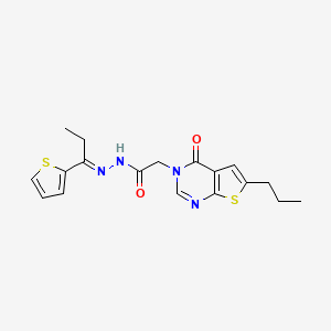 2-(4-oxo-6-propylthieno[2,3-d]pyrimidin-3(4H)-yl)-N'-[(1E)-1-(thiophen-2-yl)propylidene]acetohydrazide