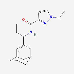 molecular formula C19H29N3O B10946067 N-[1-(1-Adamantyl)propyl]-1-ethyl-1H-pyrazole-3-carboxamide 