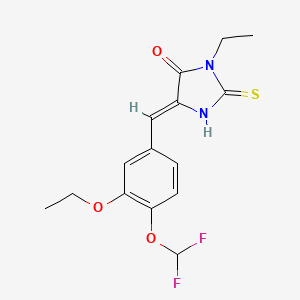 (5Z)-5-[4-(difluoromethoxy)-3-ethoxybenzylidene]-3-ethyl-2-sulfanyl-3,5-dihydro-4H-imidazol-4-one