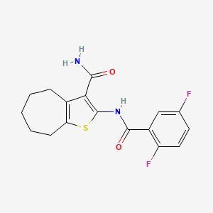 molecular formula C17H16F2N2O2S B10946083 2-[(2,5-difluorobenzoyl)amino]-5,6,7,8-tetrahydro-4H-cyclohepta[b]thiophene-3-carboxamide 