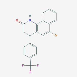 molecular formula C20H13BrF3NO B10946098 6-bromo-4-[4-(trifluoromethyl)phenyl]-3,4-dihydrobenzo[h]quinolin-2(1H)-one 