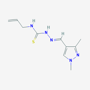 molecular formula C10H15N5S B10946104 (2E)-2-[(1,3-dimethyl-1H-pyrazol-4-yl)methylidene]-N-(prop-2-en-1-yl)hydrazinecarbothioamide 