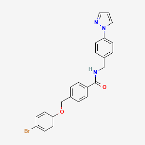 4-[(4-bromophenoxy)methyl]-N-[4-(1H-pyrazol-1-yl)benzyl]benzamide