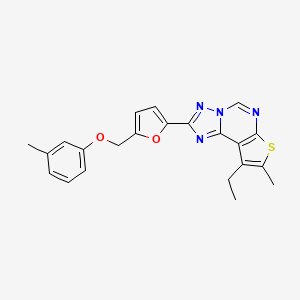 9-Ethyl-8-methyl-2-{5-[(3-methylphenoxy)methyl]furan-2-yl}thieno[3,2-e][1,2,4]triazolo[1,5-c]pyrimidine