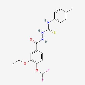 2-{[4-(difluoromethoxy)-3-ethoxyphenyl]carbonyl}-N-(4-methylphenyl)hydrazinecarbothioamide