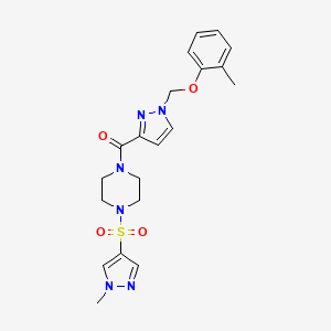 {1-[(2-methylphenoxy)methyl]-1H-pyrazol-3-yl}{4-[(1-methyl-1H-pyrazol-4-yl)sulfonyl]piperazin-1-yl}methanone