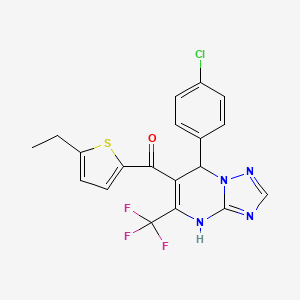 [7-(4-Chlorophenyl)-5-(trifluoromethyl)-4,7-dihydro[1,2,4]triazolo[1,5-a]pyrimidin-6-yl](5-ethylthiophen-2-yl)methanone