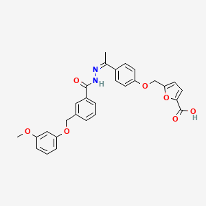 5-[(4-{(1Z)-1-[2-({3-[(3-methoxyphenoxy)methyl]phenyl}carbonyl)hydrazinylidene]ethyl}phenoxy)methyl]furan-2-carboxylic acid