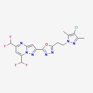 2-{5-[2-(4-chloro-3,5-dimethyl-1H-pyrazol-1-yl)ethyl]-1,3,4-oxadiazol-2-yl}-5,7-bis(difluoromethyl)pyrazolo[1,5-a]pyrimidine