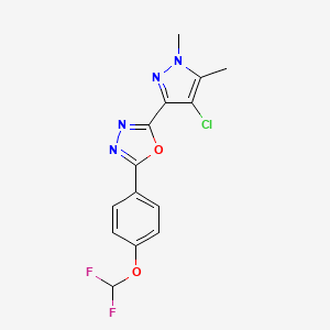 2-(4-chloro-1,5-dimethyl-1H-pyrazol-3-yl)-5-[4-(difluoromethoxy)phenyl]-1,3,4-oxadiazole