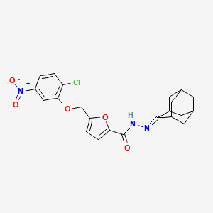 molecular formula C22H22ClN3O5 B10946201 N'-(Adamantan-2-ylidene)-5-[(2-chloro-5-nitrophenoxy)methyl]furan-2-carbohydrazide 