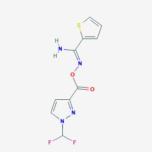 molecular formula C10H8F2N4O2S B10946208 N'-({[1-(difluoromethyl)-1H-pyrazol-3-yl]carbonyl}oxy)thiophene-2-carboximidamide 