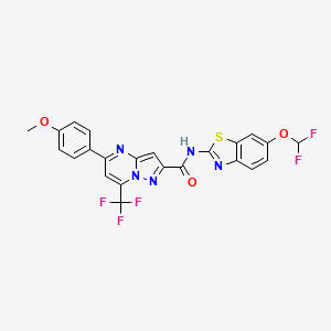 N-[6-(difluoromethoxy)-1,3-benzothiazol-2-yl]-5-(4-methoxyphenyl)-7-(trifluoromethyl)pyrazolo[1,5-a]pyrimidine-2-carboxamide