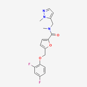 molecular formula C18H17F2N3O3 B10946286 5-[(2,4-difluorophenoxy)methyl]-N-methyl-N-[(1-methyl-1H-pyrazol-5-yl)methyl]furan-2-carboxamide 