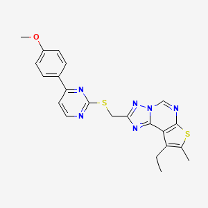 4-(2-{[(9-Ethyl-8-methylthieno[3,2-E][1,2,4]triazolo[1,5-C]pyrimidin-2-YL)methyl]sulfanyl}-4-pyrimidinyl)phenyl methyl ether