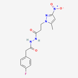 N'-[(4-fluorophenyl)acetyl]-3-(5-methyl-3-nitro-1H-pyrazol-1-yl)propanehydrazide