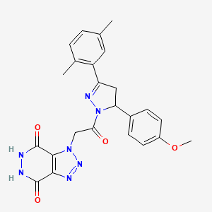 molecular formula C24H23N7O4 B10946310 2-(4,7-dihydroxy-1H-[1,2,3]triazolo[4,5-d]pyridazin-1-yl)-1-[3-(2,5-dimethylphenyl)-5-(4-methoxyphenyl)-4,5-dihydro-1H-pyrazol-1-yl]ethanone 