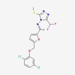 N-[(E)-{5-[(2,5-dichlorophenoxy)methyl]furan-2-yl}methylidene]-3-(difluoromethyl)-5-(methylsulfanyl)-4H-1,2,4-triazol-4-amine