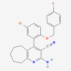 2-amino-4-{5-bromo-2-[(4-fluorobenzyl)oxy]phenyl}-6,7,8,9-tetrahydro-5H-cyclohepta[b]pyridine-3-carbonitrile