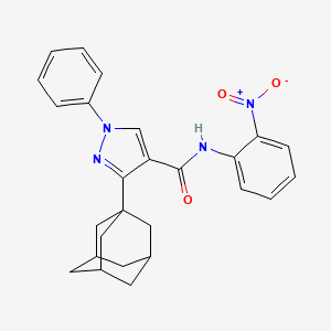 molecular formula C26H26N4O3 B10946325 3-(1-Adamantyl)-N-(2-nitrophenyl)-1-phenyl-1H-pyrazole-4-carboxamide 