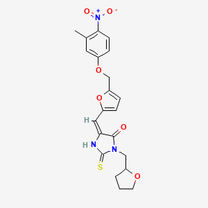 molecular formula C21H21N3O6S B10946336 (5E)-5-({5-[(3-methyl-4-nitrophenoxy)methyl]furan-2-yl}methylidene)-2-sulfanyl-3-(tetrahydrofuran-2-ylmethyl)-3,5-dihydro-4H-imidazol-4-one 