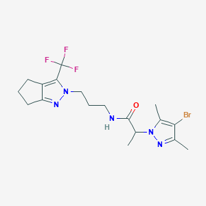 2-(4-bromo-3,5-dimethyl-1H-pyrazol-1-yl)-N-{3-[3-(trifluoromethyl)-5,6-dihydrocyclopenta[c]pyrazol-2(4H)-yl]propyl}propanamide