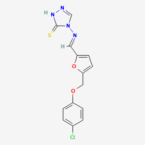 4-{[(E)-{5-[(4-chlorophenoxy)methyl]furan-2-yl}methylidene]amino}-4H-1,2,4-triazole-3-thiol