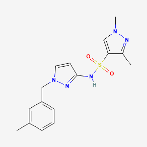 molecular formula C16H19N5O2S B10946356 1,3-dimethyl-N-[1-(3-methylbenzyl)-1H-pyrazol-3-yl]-1H-pyrazole-4-sulfonamide 