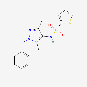 molecular formula C17H19N3O2S2 B10946370 N-[3,5-dimethyl-1-(4-methylbenzyl)-1H-pyrazol-4-yl]thiophene-2-sulfonamide 