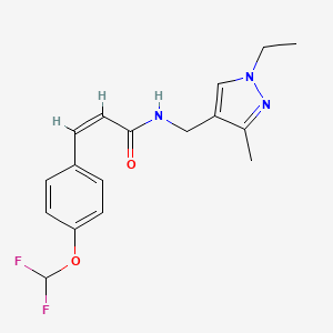 (2Z)-3-[4-(difluoromethoxy)phenyl]-N-[(1-ethyl-3-methyl-1H-pyrazol-4-yl)methyl]prop-2-enamide