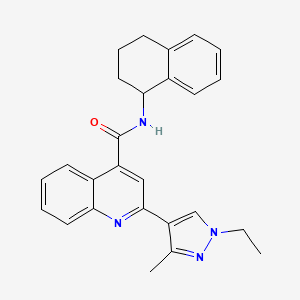 2-(1-ethyl-3-methyl-1H-pyrazol-4-yl)-N-(1,2,3,4-tetrahydronaphthalen-1-yl)quinoline-4-carboxamide