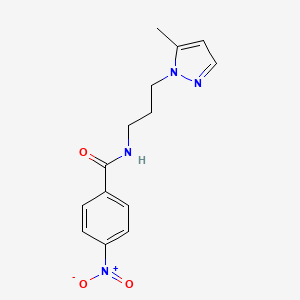 molecular formula C14H16N4O3 B10946444 N-[3-(5-methyl-1H-pyrazol-1-yl)propyl]-4-nitrobenzamide 