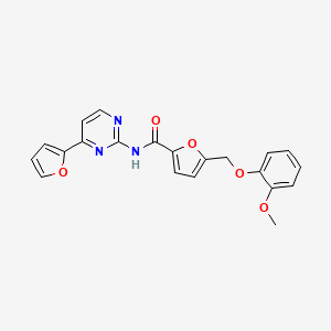 N-[4-(furan-2-yl)pyrimidin-2-yl]-5-[(2-methoxyphenoxy)methyl]furan-2-carboxamide