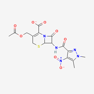 3-[(acetyloxy)methyl]-7-{[(1,5-dimethyl-4-nitro-1H-pyrazol-3-yl)carbonyl]amino}-8-oxo-5-thia-1-azabicyclo[4.2.0]oct-2-ene-2-carboxylate