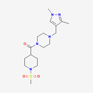 molecular formula C17H29N5O3S B10946488 {4-[(1,3-Dimethyl-1H-pyrazol-4-YL)methyl]piperazino}[1-(methylsulfonyl)-4-piperidyl]methanone 