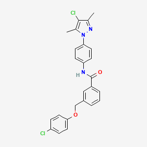 N-[4-(4-chloro-3,5-dimethyl-1H-pyrazol-1-yl)phenyl]-3-[(4-chlorophenoxy)methyl]benzamide