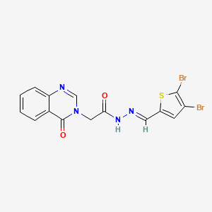 molecular formula C15H10Br2N4O2S B10946537 N'-[(E)-(4,5-dibromothiophen-2-yl)methylidene]-2-(4-oxoquinazolin-3(4H)-yl)acetohydrazide 