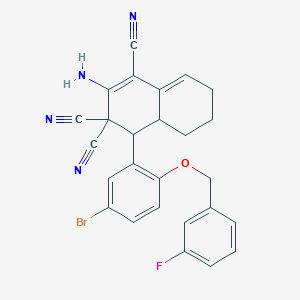 2-amino-4-{5-bromo-2-[(3-fluorobenzyl)oxy]phenyl}-4a,5,6,7-tetrahydronaphthalene-1,3,3(4H)-tricarbonitrile