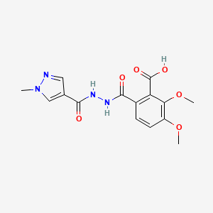 2,3-dimethoxy-6-({2-[(1-methyl-1H-pyrazol-4-yl)carbonyl]hydrazinyl}carbonyl)benzoic acid