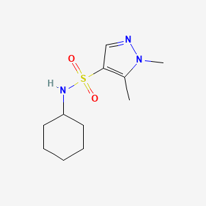 molecular formula C11H19N3O2S B10946573 N-cyclohexyl-1,5-dimethyl-1H-pyrazole-4-sulfonamide 