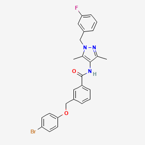 3-[(4-bromophenoxy)methyl]-N-[1-(3-fluorobenzyl)-3,5-dimethyl-1H-pyrazol-4-yl]benzamide