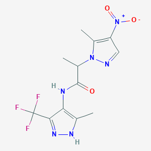 2-(5-methyl-4-nitro-1H-pyrazol-1-yl)-N-[5-methyl-3-(trifluoromethyl)-1H-pyrazol-4-yl]propanamide