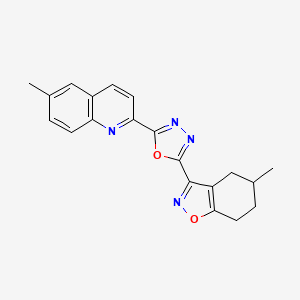 6-Methyl-2-[5-(5-methyl-4,5,6,7-tetrahydro-1,2-benzoxazol-3-yl)-1,3,4-oxadiazol-2-yl]quinoline