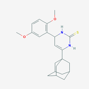 molecular formula C22H28N2O2S B10946636 6-(2,5-Dimethoxyphenyl)-4-(tricyclo[3.3.1.1~3,7~]dec-1-yl)-1,6-dihydropyrimidine-2-thiol 