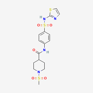 molecular formula C16H20N4O5S3 B10946644 1-(methylsulfonyl)-N-[4-(1,3-thiazol-2-ylsulfamoyl)phenyl]piperidine-4-carboxamide 