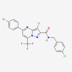 5-(4-bromophenyl)-3-chloro-N-(4-chlorobenzyl)-7-(trifluoromethyl)pyrazolo[1,5-a]pyrimidine-2-carboxamide