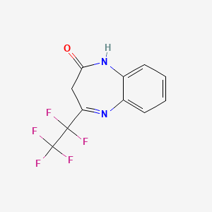 molecular formula C11H7F5N2O B10946698 4-(pentafluoroethyl)-1,3-dihydro-2H-1,5-benzodiazepin-2-one 